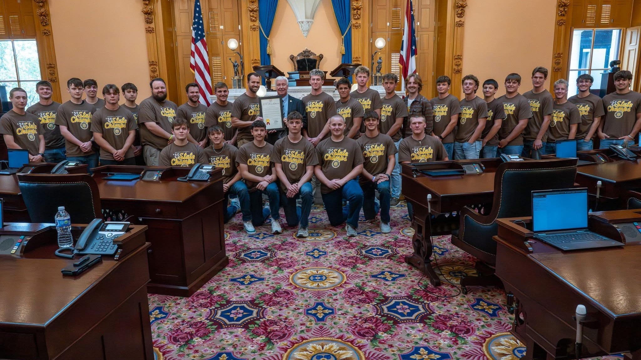 Golden Bear Baseball Team Honored by Ohio State Senate (Senator Al Landis) for Winning OHSAA Division V State Championship